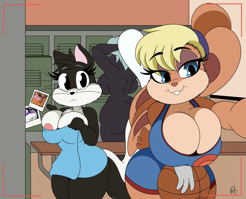 3girls alien anthro anthro_only areola areola_slip ass basketball bench big_ass big_breasts black_eyes black_fur black_skin blonde_fur blonde_hair blue_eyes breasts busty cleavage cleavage_overflow clothed clothing duck_dodgers felid felid_humanoid feline feline_humanoid female female_focus female_only furry gloves huge_ass jersey lagomorph lagomorph_humanoid locker locker_room lola_bunny looney_tunes martian martian_(duck_dodgers) mostly_nude multiple_girls nipple_slip nr_ac nude nude_female nudity penelope_pussycat photo picture ponytail queen_tyr'ahnee rabbit rabbit_humanoid space_jam space_jam:_a_new_legacy tight_clothing towel warner_brothers