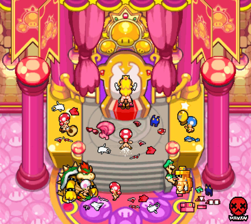 animated blowjob bounce bowser clothes cowgirl_position dr_toadleys_assistant fellatio gif grinding group_sex luigi mario mario_(series) mario_and_luigi:_bowser's_inside_story mario_and_luigi_(series) mayin memory_p nintendo orgy pixel_art princess_peach reverse_cowgirl_position sex size_difference sprite starlow toad_(mario) toadbert toadsworth