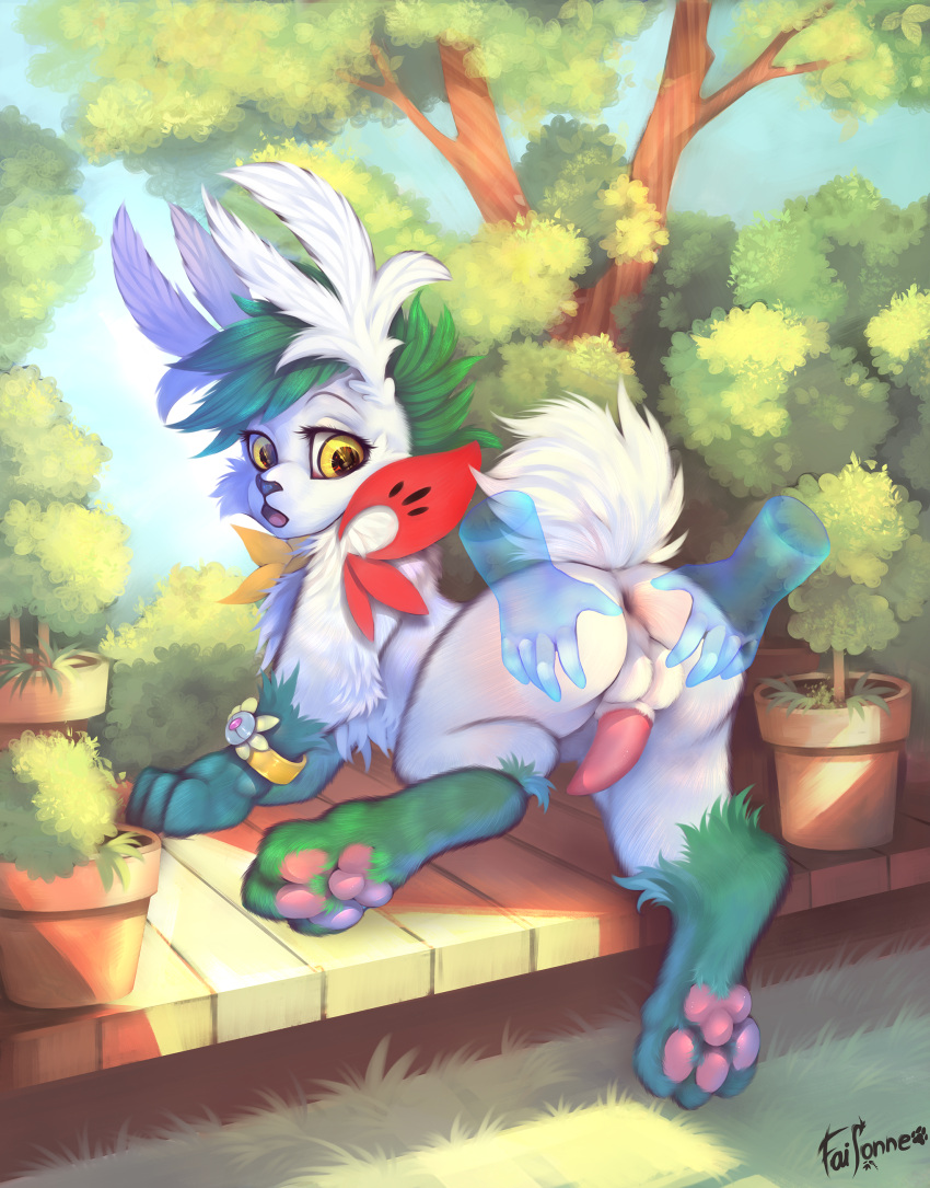 absurd_res faisonne feral fluffy fur hi_res knot legendary_pokemon male nintendo pawpads paws pokémon_(species) pokemon pokemon_(species) shaymin solo video_games