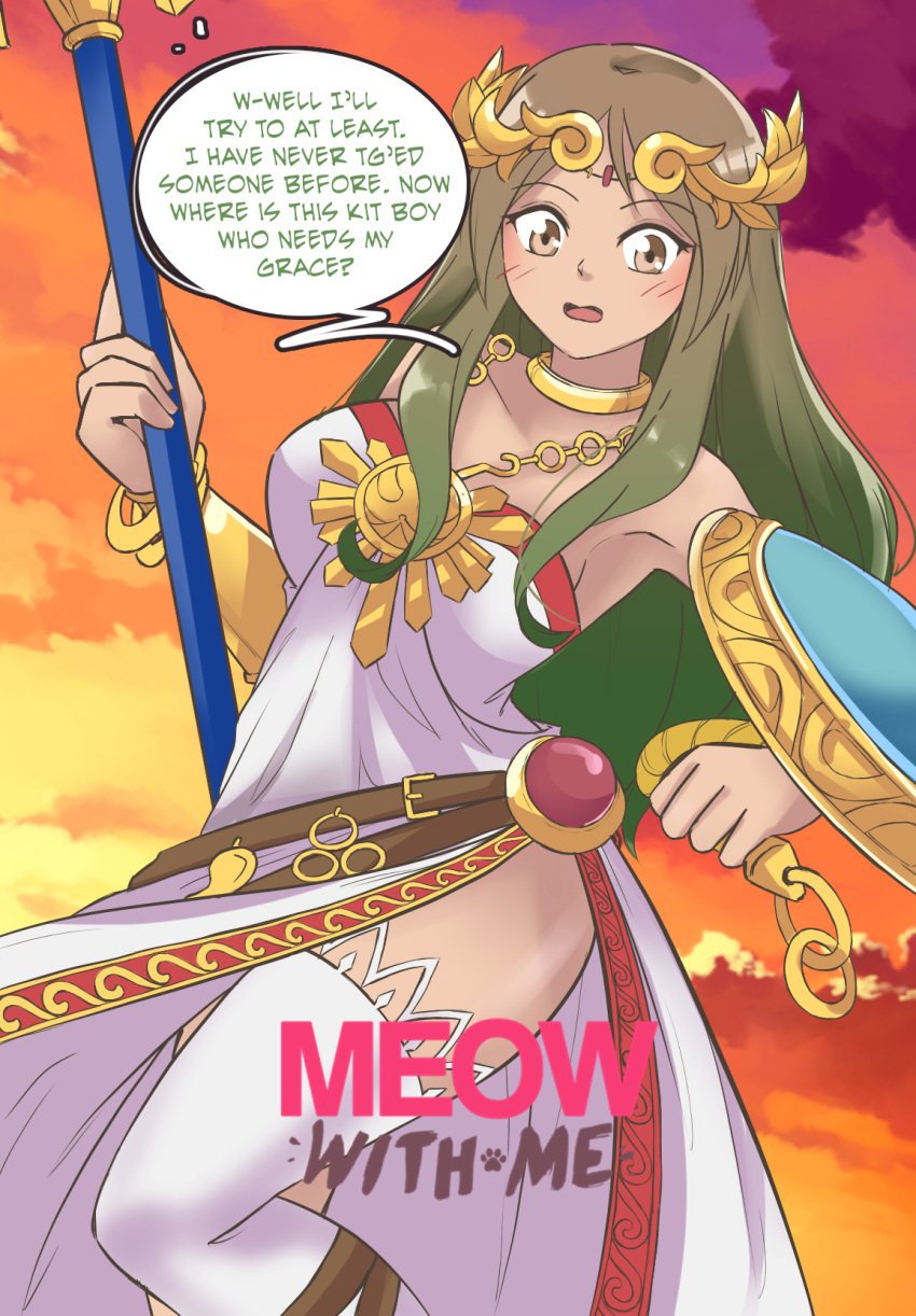 1boy 2girls breast_expansion comic dark-skinned_female dark_skin english_text gender_transformation goddess hair_color_change hair_growth kid_icarus kid_icarus_uprising meowwithme(artist) mtf_transformation nintendo original original_character palutena rule_63 text transformation