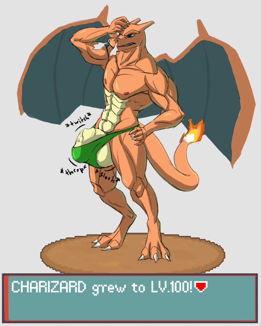 anthro big_penis charizard genitals growth hi_res hyper justagoodboy male male_only muscular nintendo penis pokémon_(species) pokemon pokemon_(species) video_games