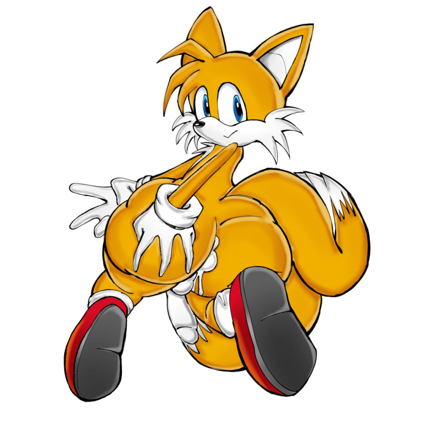 butt_grab cum cum_in_male_ass exposed_torso footwear handwear huge_ass male male_only sonic_(series) sonic_the_hedgehog_(series) tails