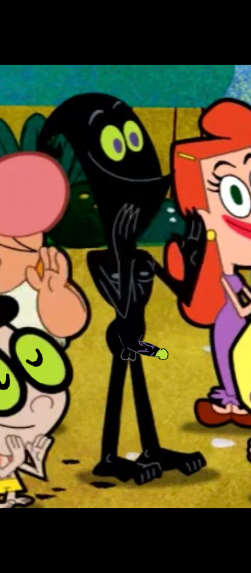 3boys1girl black_body cartoon_network clapping dark_skin demon dilf edit eyes_closed female gladys_(billy_and_mandy) green_sclera harold_(billy_and_mandy) humanoid male nergal_(tgaobam) nergal_junior nude outdoors purple_eyes screenshot_edit smiling the_grim_adventures_of_billy_and_mandy veiny_penis