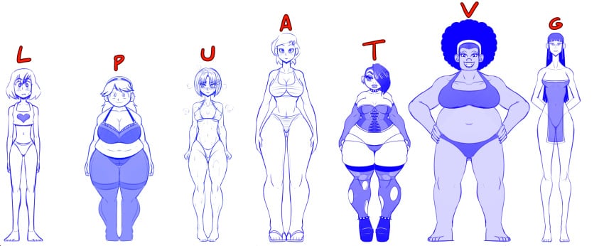 7girls afro big_breasts body_positivity character_profile character_request chubby_female copyright_request dark-skinned_female female female_focus female_only goth goth_girl huge_breasts kogeikun slender_body solo_female taller_girl wide_hips