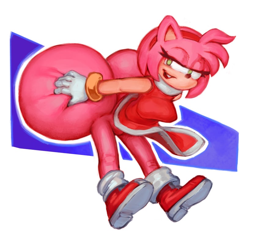 accessory amy_rose anthro ass ass_built_separately ass_expansion big_ass big_butt boots bracelet bubble_butt butt_expansion butt_grab clothed clothing decisivetang_(artist) dress eulipotyphlan expansion female footwear fur gloves green_eyes hair_accessory hairband hand_on_butt handwear hedgehog hi_res huge_ass huge_butt hyper hyper_ass hyper_butt intangibletang jewelry looking_back mammal no_underwear pink_body pink_fur sega small_but_cheeky sonic_(series) sonic_the_hedgehog_(series)