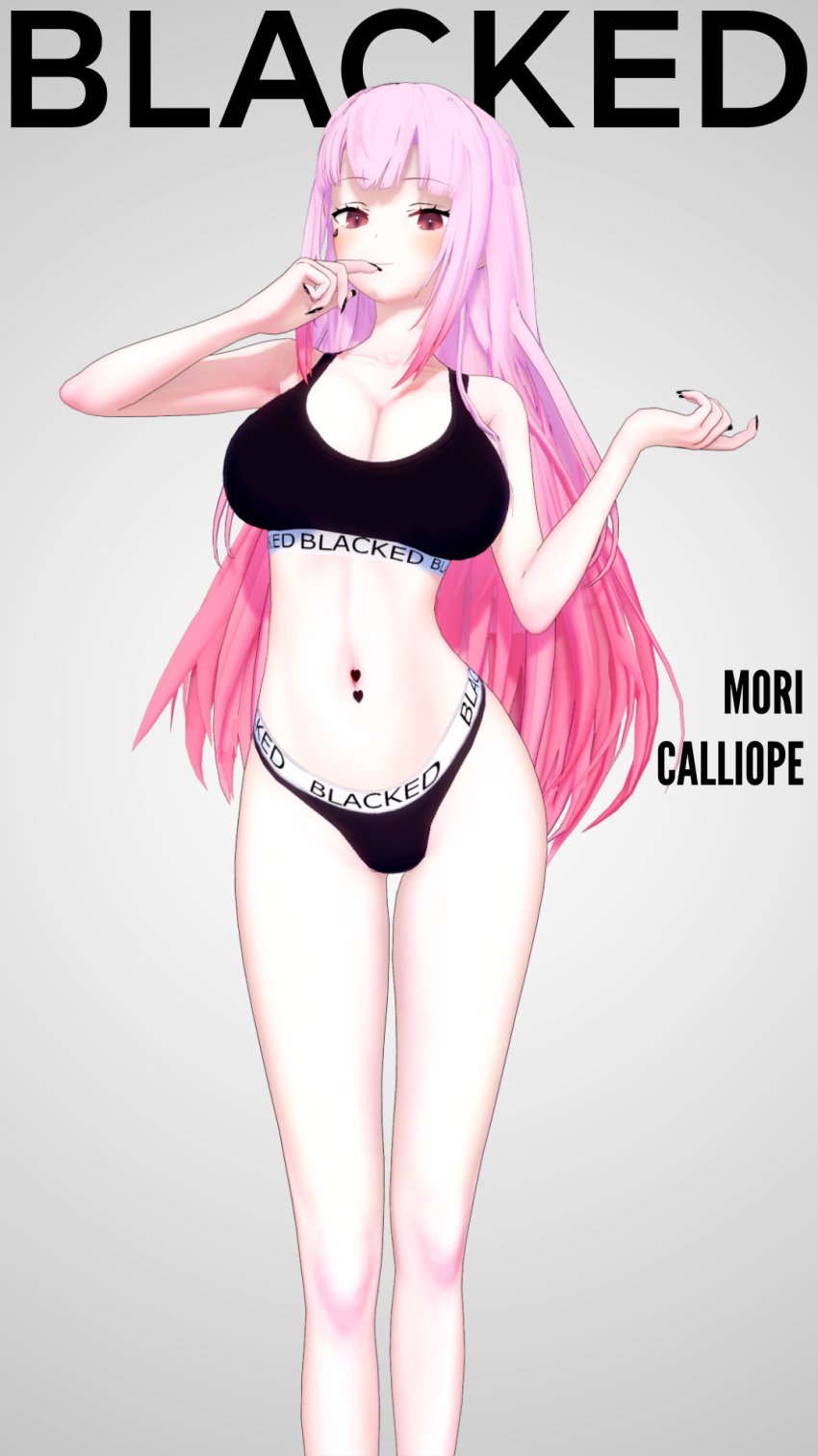 3d abused_paragon_(artist) blacked blacked_clothing busty cleavage commission female_only hololive hololive_english hololive_myth koikatsu midriff mori_calliope navel navel_piercing pink_hair queen_of_spades solo solo_female virtual_youtuber voluptuous voluptuous_female