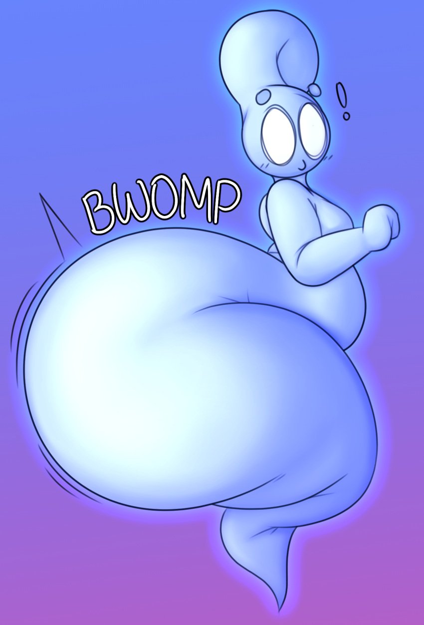 ! 1boy ass ass_bigger_than_head ass_bigger_than_torso ass_expansion ass_focus belly big_ass blush_lines chunknudies digital_media_(artwork) femboy ghost_tail huge_ass hyper_ass large_ass looking_back male male_only moobs obese obese_male shocked shocked_expression side_view tagme thick_thighs voluptuous_male zel_(chunknudies)
