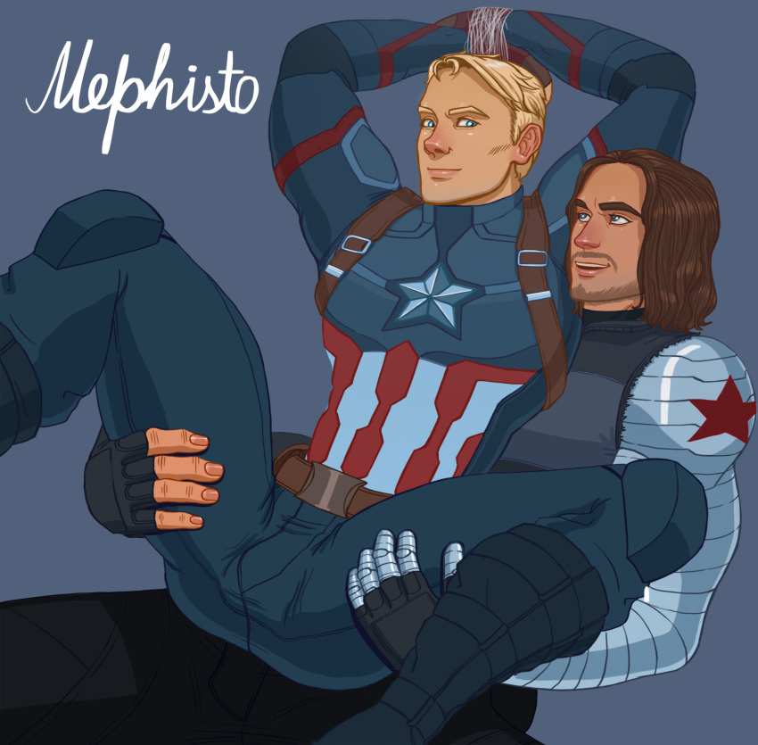 2boys anal bara bent_spoons_position bucky_barnes captain_america captain_america:_civil_war cum cum_in_ass cum_in_mouth cum_inside doggy_style_position double_anal gay human human_only male male/male male_on_male male_only marvel mephisto mephisto(artist) steve_rogers winter_soldier yaoi