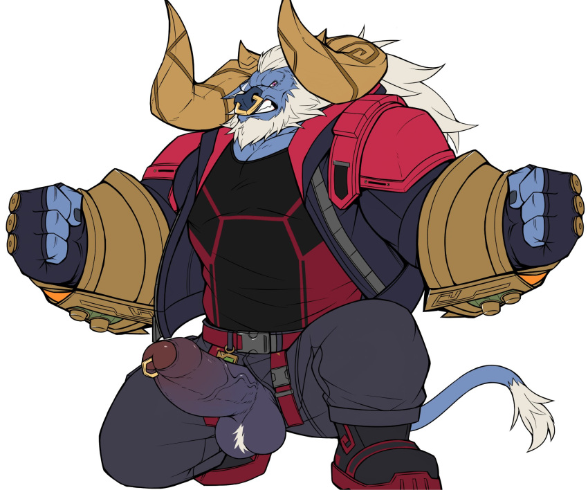 1boy accessory alistar anthro anthro_only bara barazoku big_muscles big_penis bovid bovine cattle clothed clothing drks erection facial_piercing furry furry_only genitals hi_res humanoid humanoid_genitalia humanoid_hands humanoid_penis jewelry league_of_legends male male_only mammal muscular muscular_anthro muscular_male nose_piercing nose_ring penis penis_accessory penis_jewelry piercing prince_albert_piercing pubes riot_games shirt solo solo_male testicles topwear uncensored video_games