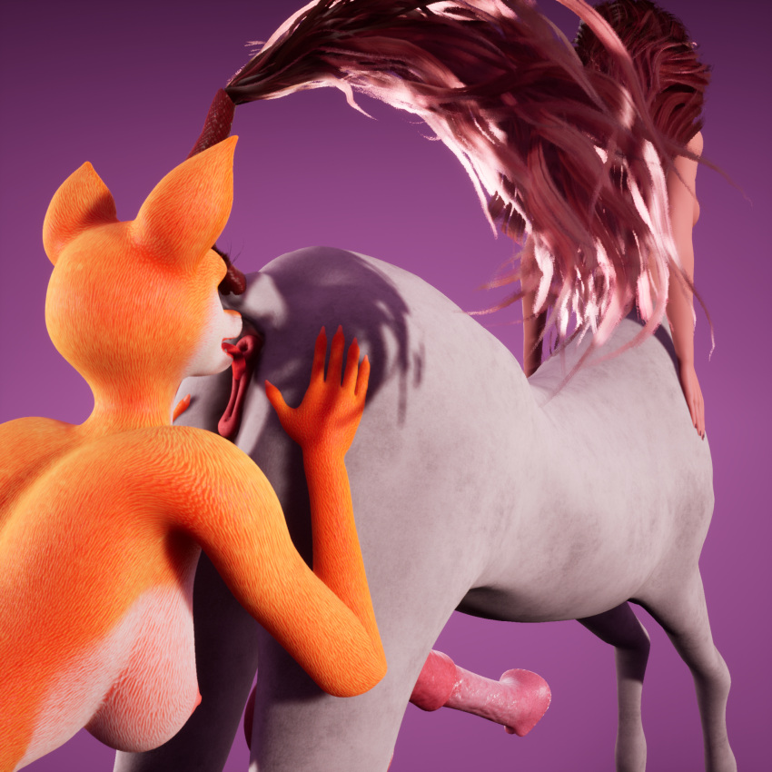 1:1 3d_(artwork) animal_genitalia animal_penis animal_pussy anthro canid canine centaur digital_media_(artwork) duo equid equid_taur equine female fox futanari game_(disambiguation) genitals herm hi_res horse horsegirl horsepussy humanoid_taur intersex intersex/female mammal mammal_taur penis pussy taur vanimate vanimateapp