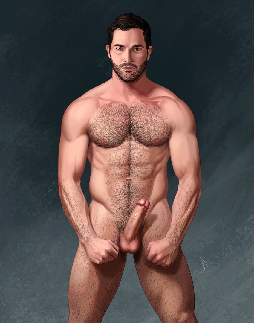 1boy abs biceps celebrity clark_kent dc flexing gabo_artist green_eyes human human_only male male_only muscular nude pecs penis stubble superman thick_thighs tyler_hoechlin uncut