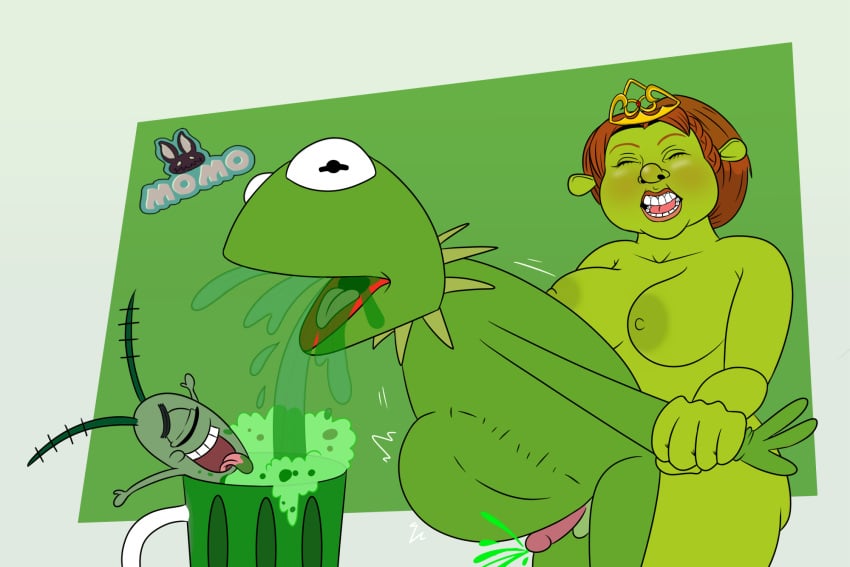 2d areolae beer beer_mug breasts crossover cum cum_in_ass cum_in_mouth cum_inside dreamworks drinking drinking_cum female frog futa_on_male futanari green-skinned_futanari green_background green_skin huge_cock kermit_the_frog male_focus momokarin01 muppets nickelodeon nipples ogre ogress_fiona open_mouth overweight penetration penis plankton_(species) princess_fiona princess_fiona_(ogre) puppet saint_patricks_day sheldon_j._plankton shrek_(series) smooth_skin spongebob_squarepants spongebob_squarepants_(series) st._patrick's_day universal_studios weird weird_crossover what wtf