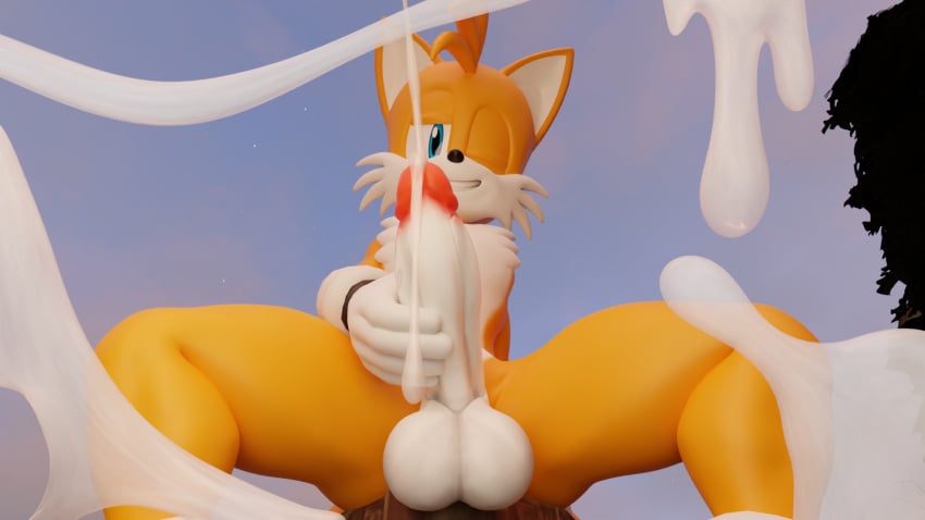 16:9 3d anthro balls blender_(software) bodily_fluids canid canine clothing cum cum_on_camera digital_media_(artwork) ejaculation erection first_person_view fox fur furry genital_fluids genitals handwear hi_res looking_at_viewer male male_only mammal nude orgasm penis simple_background smile solo solo_male sonic_(series) tails tails_the_fox twintailssfm video_games widescreen