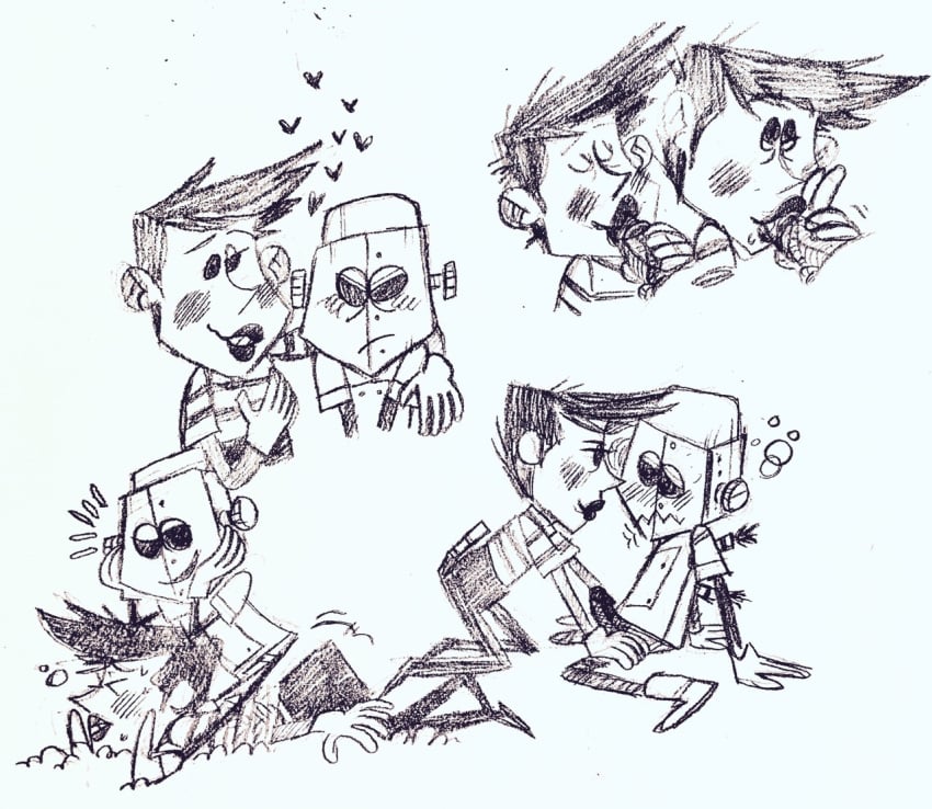 2boys blank_background blank_eyes blowjob blush blushing closed_eyes closed_mouth dark_hair don't_starve don't_starve_together dont_starve dont_starve_together empty_eyes erect_penis erection eyes eyes_closed eyes_open fellatio hair human human_male klei_entertainment male male_focus male_only mime mouth mouth_closed mouth_open no_color no_pupils open_eyes open_mouth oral penis penis_in_mouth robot robot_boy robot_male robot_on_human robot_penis sex simple_background smile smiley_face smiling traditional_media_(artwork) wes white_background white_eyes wx-78 wx78