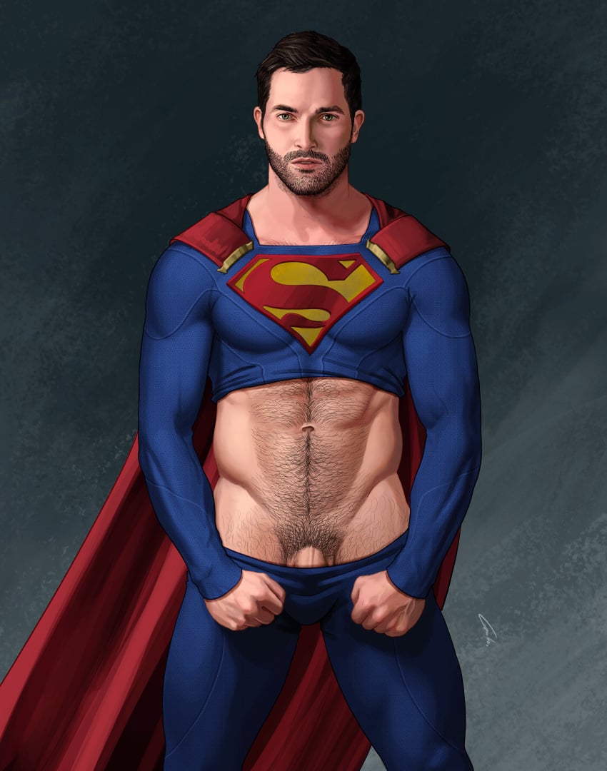 1boy abs biceps bulge celebrity clark_kent dc flexing gabo_artist green_eyes human human_only male male_only muscular nude pecs stubble superman thick_thighs tyler_hoechlin