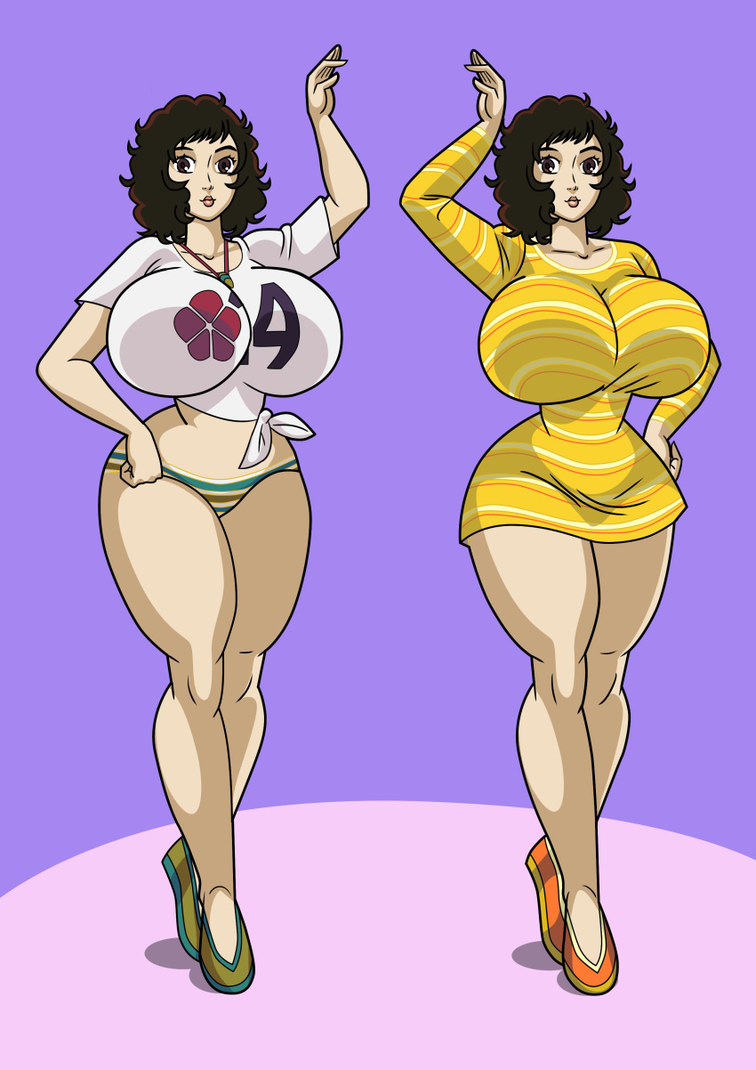 2girls art-2u big_breasts bikini breasts curvy duality huge_breasts large_breasts mature_female persona persona_5 sadayo_kawakami swimsuit swimwear wide_hips