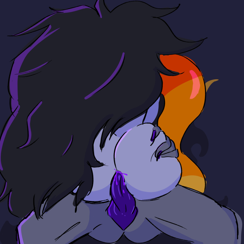 1boy 1girls 2021 absurd_res anal anal_sex ass ass_grab big_ass black_hair chahut_maenad clown cum cum_in_ass female female_penetrated grey_skin hi_res hiveswap homestuck horns long_hair male male/female messy_hair ms_paint_adventures naked original_character purple_nails riding straight tentabulge tentacle tentacle_penis thexoplasm troll