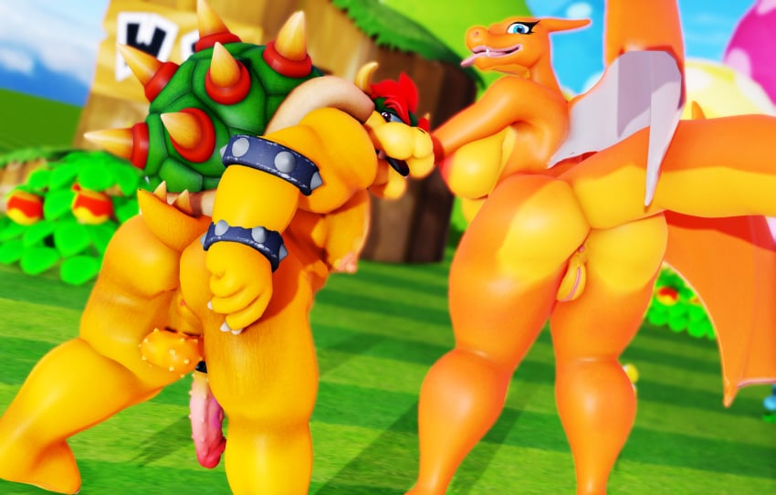 3d_(artwork) anthro anus ass balls belly big_ass big_breasts big_butt bowser breasts butt charizard cock_ring digital_media_(artwork) dragon duo erection female genitals hi_res huge_breasts looking_at_viewer looking_back male malicekira mario_(series) membrane_(anatomy) membranous_wings musclegut muscular muscular_anthro muscular_male nintendo nipples nude open_mouth overweight overweight_anthro overweight_female penis pokémon_(species) pokemon pokemon_(species) presenting presenting_anus presenting_pussy pussy scalie smile spiked_balls spiked_penis spikes spikes_(anatomy) super_mario_bros. super_smash_bros. super_smash_bros._ultimate thick_thighs video_games wide_hips wings