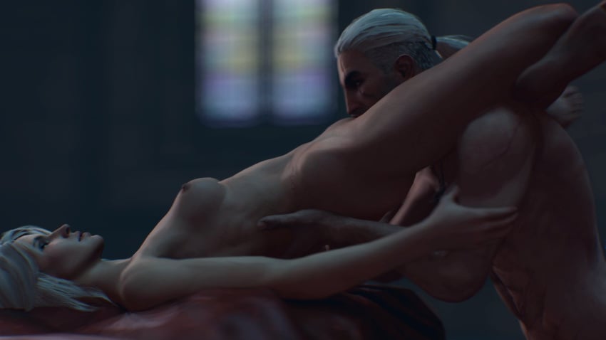 1boy 1girls 3d abs bedroom canon cd_projekt_red ciri couple cunnilingus dark_room eyes_closed eyeshadow faceless_male facial_scar female freckles geralt_of_rivia green_eyes half_updo implied_oral kaer_morhen licking_pussy light-skinned_female looking_at_partner male mascara medium_breasts muscular_male nude nude_female nude_male on_bed oral oral_sex pale-skinned_female petite pleasure_face runny_makeup scar seductive_eyes seductive_look seductive_mouth shaved_pussy skinny slim straight tattoo the_witcher_(series) the_witcher_3:_wild_hunt tied_hair tom123 white_hair witch