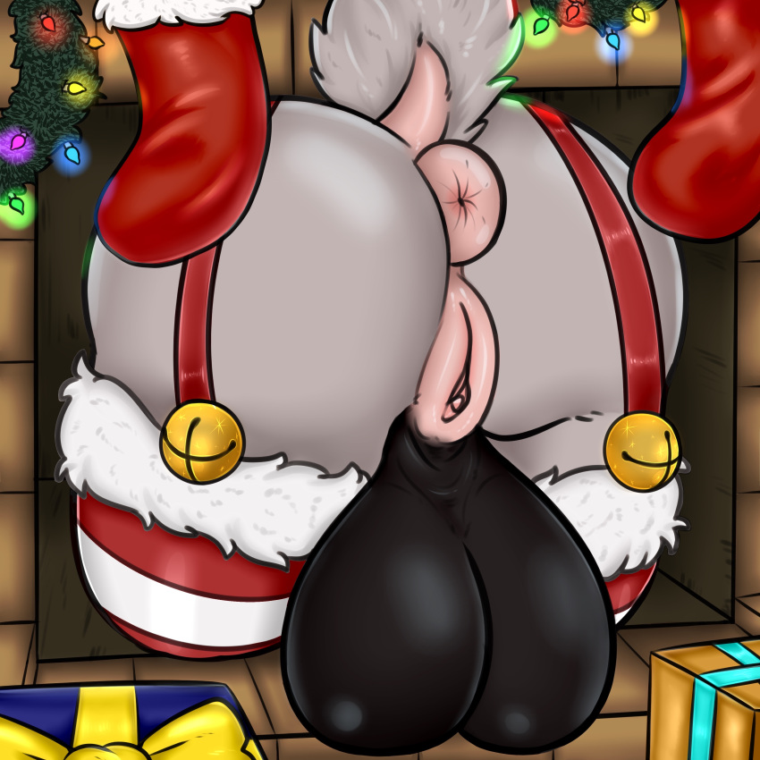 absurd_res anthro anus balls bell big_(disambiguation) bovid bovid_taur caprine caprine_horns caprine_taur chimney christmas christmas_clothing christmas_lights christmas_present clothing female full-package_futanari futanari hair herm hi_res holidays intersex legwear lexy_the_sheep_taur mammal mammal_taur pussy ram_horns sheep sheep_taur solo stockings t0kyto taur white_hair yellow_eyes