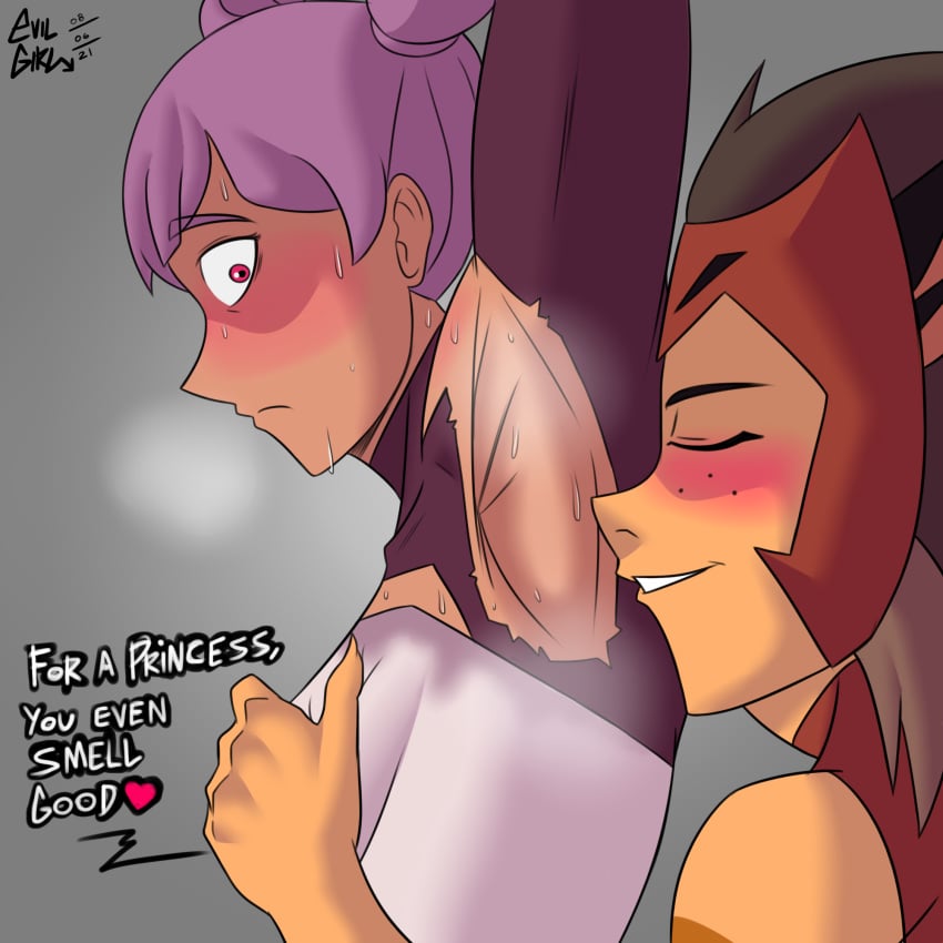 2021 2girls armpit armpit_fetish armpit_sniffing armpits arms_up blush breast_grab brown_hair cat_ears cat_humanoid catra closed_eyes dark-skinned_female dark_skin entrapta evilgirl female female_focus female_only femdom femsub gray_hair long_hair multiple_girls purple_hair red_eyes she-ra_and_the_princesses_of_power simple_background smell smell_worship smelling smelly_armpits smile smiling sniff sniffing sniffing_armpit steam straight_hair surprise surprised surprised_expression sweat sweating sweaty text tiara yellow_skin yuri