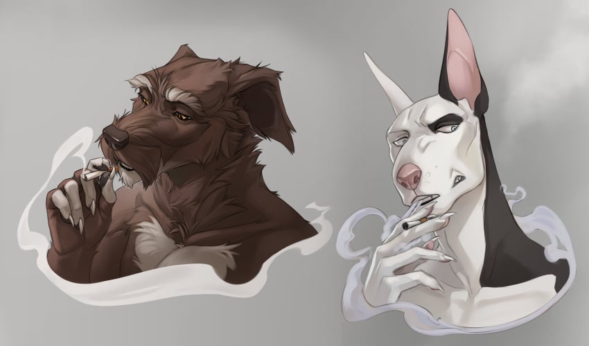 anthro bull_terrier muscular muscular_male orphen-sirius ryker_(wildering) smoking wildering