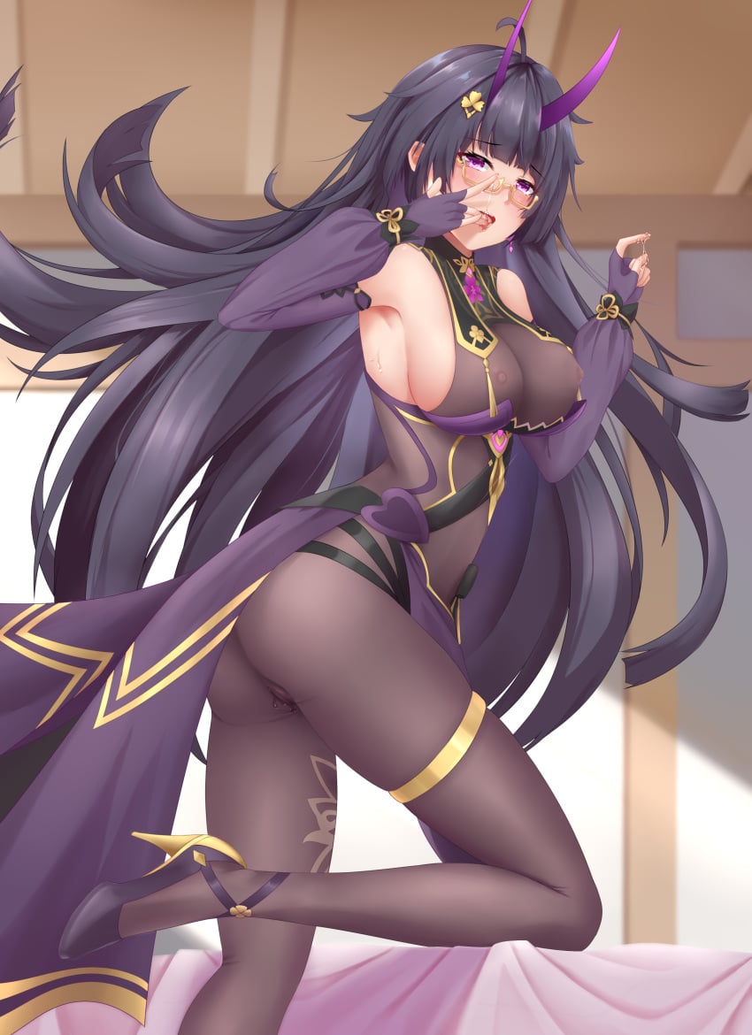 benghuai_xueyuan heels honkai_impact horns pussy_juice raiden_mei tagme