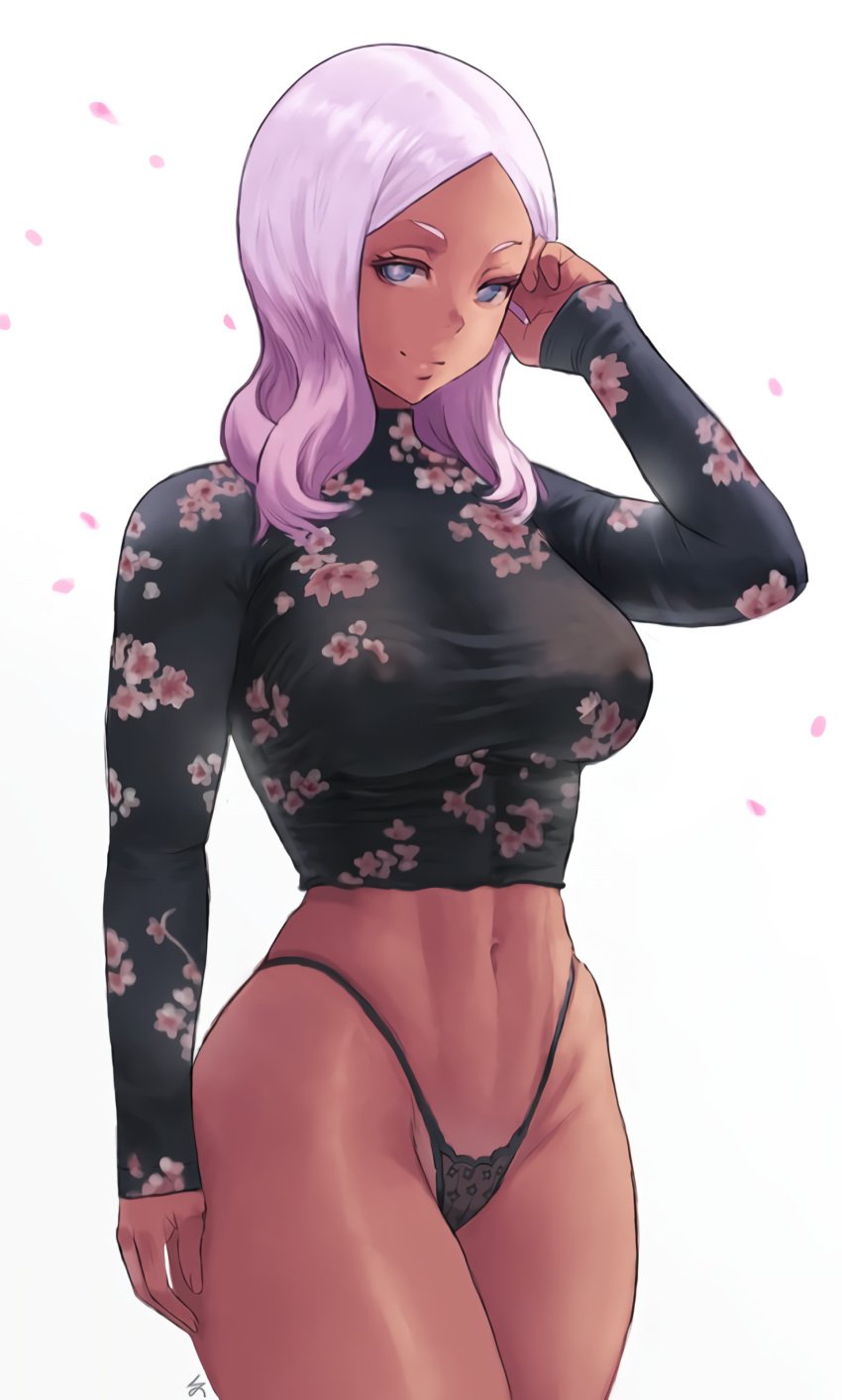 1girls abs belly big_breasts black_panties black_top black_topwear breasts dark_skin edit en'en_no_shouboutai enen_no_shouboutai female female_focus female_only fire_force fit fit_female hi_res highleg long_hair long_sleeves looking_at_viewer navel nipples nipples_visible_through_clothing panties partially_clothed partially_nude pink_hair princess_hibana revealing_clothes see-through signature solo solo_female solo_focus standing tan-skinned_female tan_body thick_thighs thighs thin_waist thong tight tight_clothing tight_fit top topwear underwear unusual_pupils upscaled wide_hips zefra_bleu