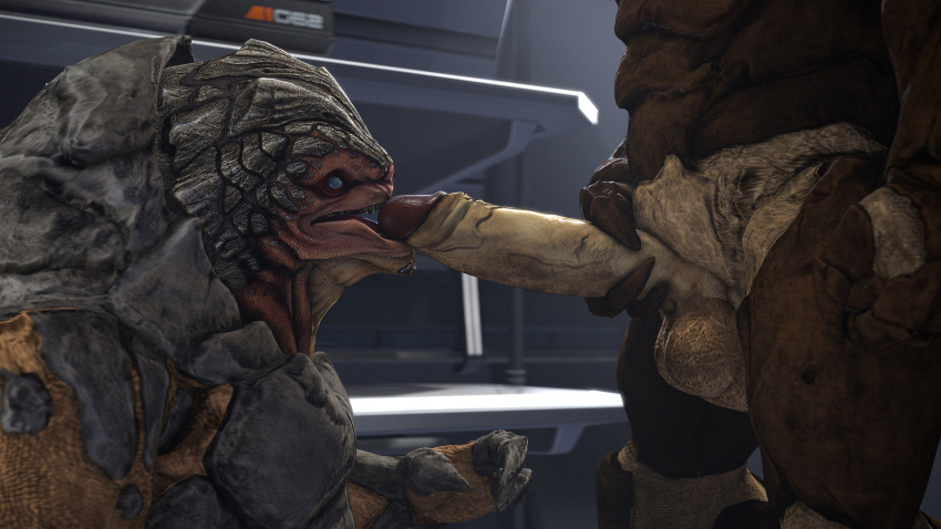 3d 3d_(artwork) absurd_res alien balls cheap-wazoo digital_media_(artwork) duo fellatio foreskin gay genitals hi_res holding_penis humanoid_genitalia humanoid_penis krogan licking looking_at_another looking_at_partner male male/male male_only mass_effect multi_balls multi_genitalia muscular muscular_male nude open_mouth oral penile penis penis_lick retracted_foreskin rooking sex solo_focus source_filmmaker tongue tongue_out uncut urdnot_grunt video_games yaoi