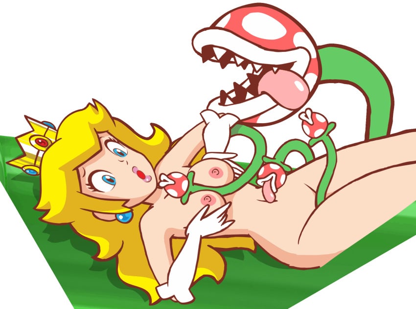 animated colored mario_(series) medium_breasts nintendo piranha_plant plant princess_peach super_princess_peach tagme w.t.dinner