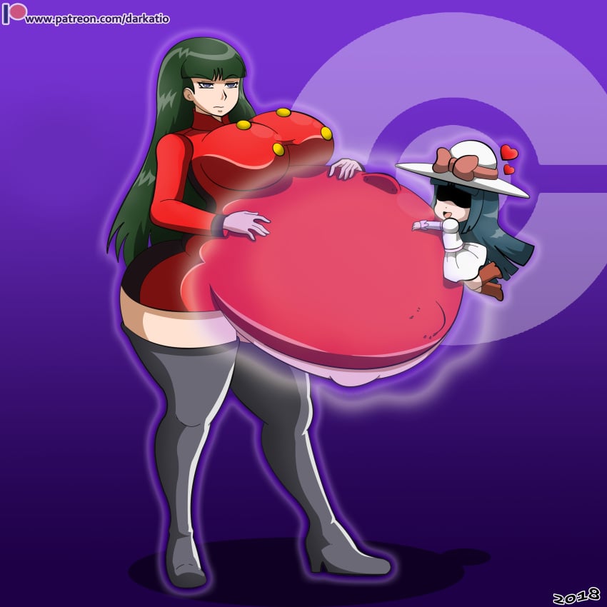 annoyed big_ass big_belly big_breasts boots darkatio doll female_only fetal_movement green_hair gym_leader hands_on_belly haunted long_green_hair long_hair pokemon pokemon_(anime) pokemon_rgby pregnant sabrina_(pokemon) sabrina_(pokemon_anime) silver_eyes solo thick_thighs wide_hips