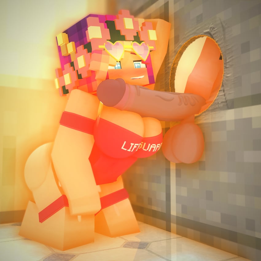 1:1 3d armband bathroom bathroom_stall big_ass big_balls big_breasts big_butt big_penis cuteskyler detailed flower_crown flower_in_hair gigantic_penis gigantic_testicles glory_hole huge_balls huge_cock leaking legband mine-imator minecraft nate_witt outfit precum rainbow_hair reflection reflective_floor skyler_quinn toned vein veins veiny veiny_penis white_body