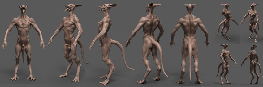 3d_(artwork) absurd_res digital_media_(artwork) hi_res hybrid male sergal zbrush