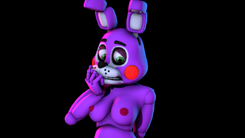 3d 4k absurd_res blank_background blush breasts bunny bunny_ears bunny_girl disboi215 five_nights_at_freddy's five_nights_at_freddy's:_help_wanted five_nights_at_freddy's:_sister_location five_nights_at_freddy's_2 five_nights_at_freddy's_3 green_eyes hand_on_mouth purple_breasts purple_skin rabbit red_nipples rosy_cheeks shy source_filmmaker topless toy_bonnet_(fnaf)