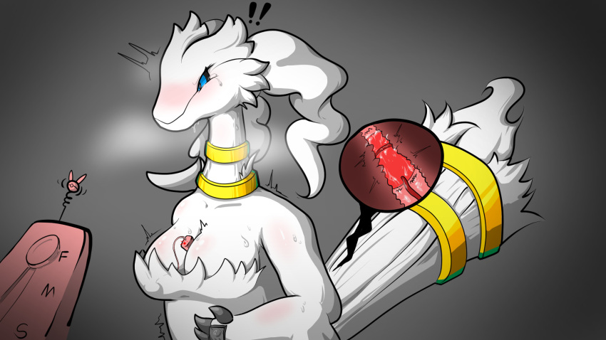 anthro breasts female fur hi_res legendary_pokémon nintendo pokémon_(species) pokemon reshiram sex_toy siru solo tagme video_games white_body white_fur