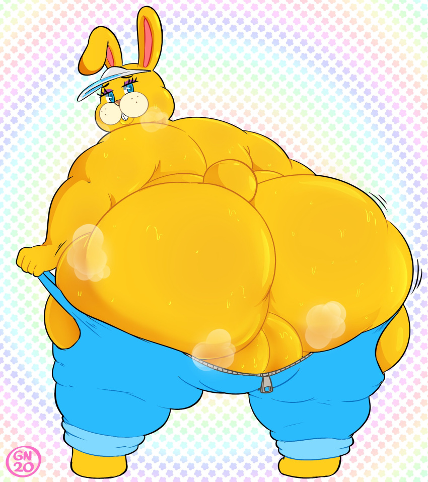 animal_crossing ass balls big_balls big_butt bodily_fluids bottomwear chubby_male clothed clothing easter gammanaut genitals hi_res holidays huge_butt lagomorph leporid male mammal nintendo overweight overweight_male pants pants_down partially_clothed rabbit solo steam sweat sweaty_balls sweaty_butt sweaty_genitalia torn_bottomwear torn_clothing torn_pants video_games zipper zipper_down zipper_t._bunny