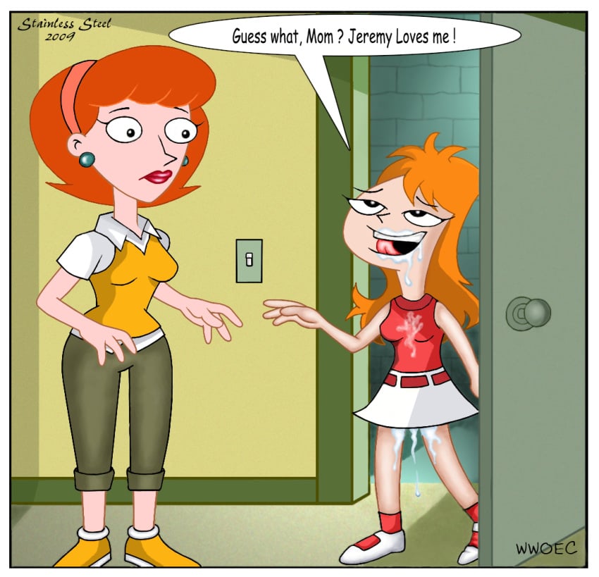 candace_flynn clothing disney disney_channel disney_xd female female_only human linda_flynn-fletcher multiple_females multiple_girls phineas_and_ferb skirt stainless_steel tagme