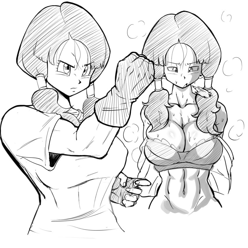 1girls abs big_breasts black_and_white bra cleavage dragon_ball large_breasts musk musk_clouds musky pseudocel shounen_jump six_pack sketch smell smelly steam steamy steamy_armpits sweat sweat_fetish sweatdrop sweating sweaty twintails undressing videl