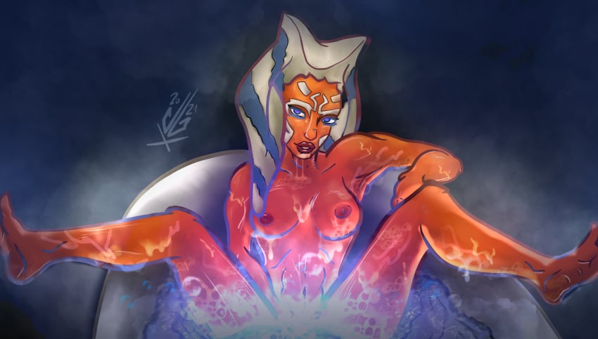 1girls 2021 abs ahsoka_tano alien alien_girl artist_logo ass athletic athletic_female bathing bathtub blue_eyes clone_wars dbx female female_only half-closed_eyes inviting jedi lips looking_at_viewer masturbation montral nude nude_female orange_skin parted_lips presenting red_lipstick smile soap solo spread_legs star_wars star_wars_rebels steam teeth water wet_skin