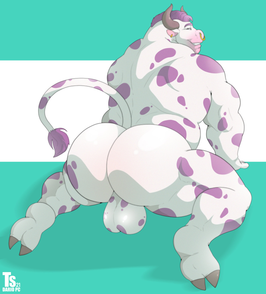 2021 absurd_res all_fours anthro ass ass_focus ass_view backsack balls bara bara_ass big_ass big_ass_(male) big_butt bovid bovine bubble_ass bubble_butt cattle dane_(character) dumptruck_ass dumptruck_butt ear_piercing ear_ring facial_piercing fat_ass fat_butt genitals hair hi_res hooves horn huge_ass huge_butt large_ass large_butt looking_back male male_only mammal massive_ass massive_butt muscular muscular_anthro muscular_male nose_piercing nose_ring nude piercing plump_ass plump_butt round_ass round_butt simple_background smile solo thick_ass thick_butt