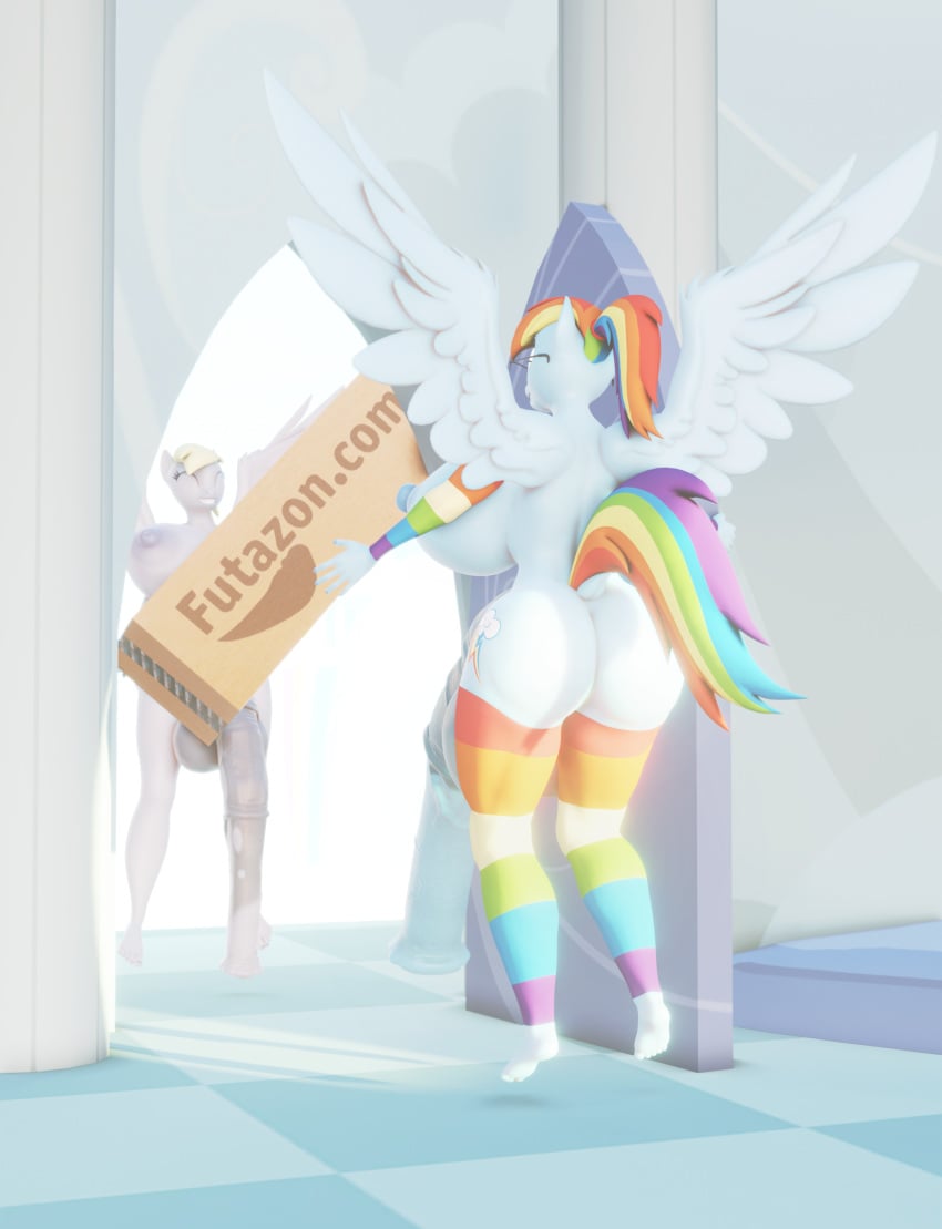 2020 2futas 3d_(artwork) 5_fingers 5_toes absurd_res animal_genitalia animal_penis anthro anthrofied areolae ass balls big_balls big_breasts blender_(software) blonde_hair breasts cardboard cardboard_box closed_eyes clothing cutie_mark delivery_(commerce) derpy_hooves dickgirl digital_media_(artwork) door duo equid equine erect_nipples eyewear feet fingers flaccid flying friendship_is_magic frostbound furry futa_only futa_with_futa futanari genitals glasses grey_body hair hasbro hi_res huge_ass hyper hyper_balls hyper_breasts hyper_penis intersex long_penis mammal multicolored_clothing multicolored_hair multicolored_tail my_little_pony nipples nude pegasus penis postal_delivery rainbow_clothing rainbow_dash_(mlp) rainbow_hair rainbow_tail smile toes wide_hips wings