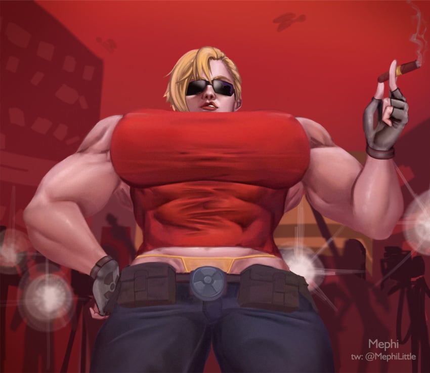 1girls duke_nukem duke_nukem_(series) from_below genderswap_(mtf) large_breasts littlemephi looking_down muscular_female pov rule_63 worm's-eye_view