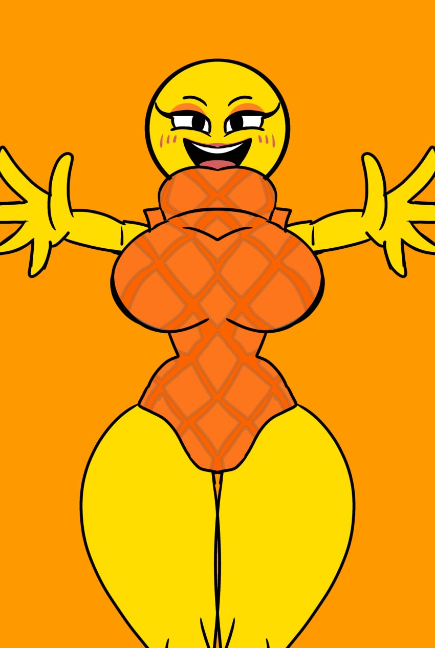 1girls ass big_ass big_breasts big_butt black_eyes breasts butt cartoon_network large_ass large_thighs legs looking_at_viewer pov red_lipstick sarah_g_lato smiling smiling_at_viewer solo the_amazing_world_of_gumball thick_thighs thighs wide_hips yellow_body