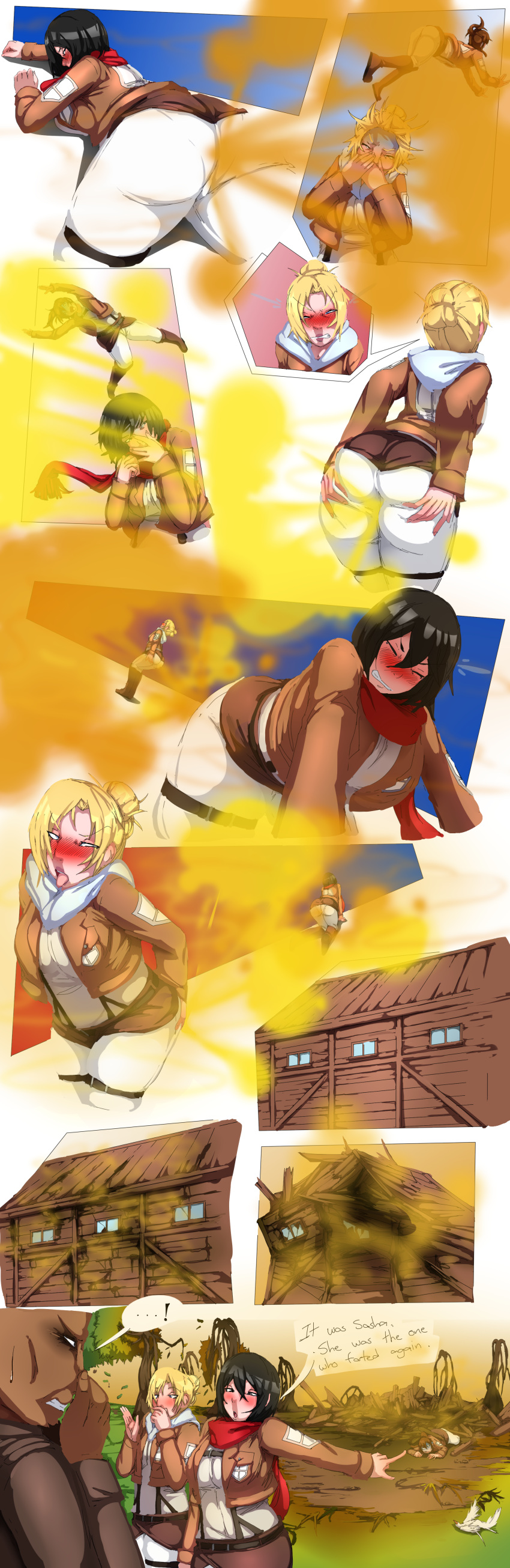 annie_leonhardt asian asian_female attack_on_titan dead_tree destruction disgusted excessive_fart fart fart_cloud fart_everywhere fart_explosion fart_fetish fart_torture farting farting_contest female hyper_fart knocked_out lazei lingering_stench looking_pleasured mikasa_ackerman sasha_braus stench tagme wilting_plants