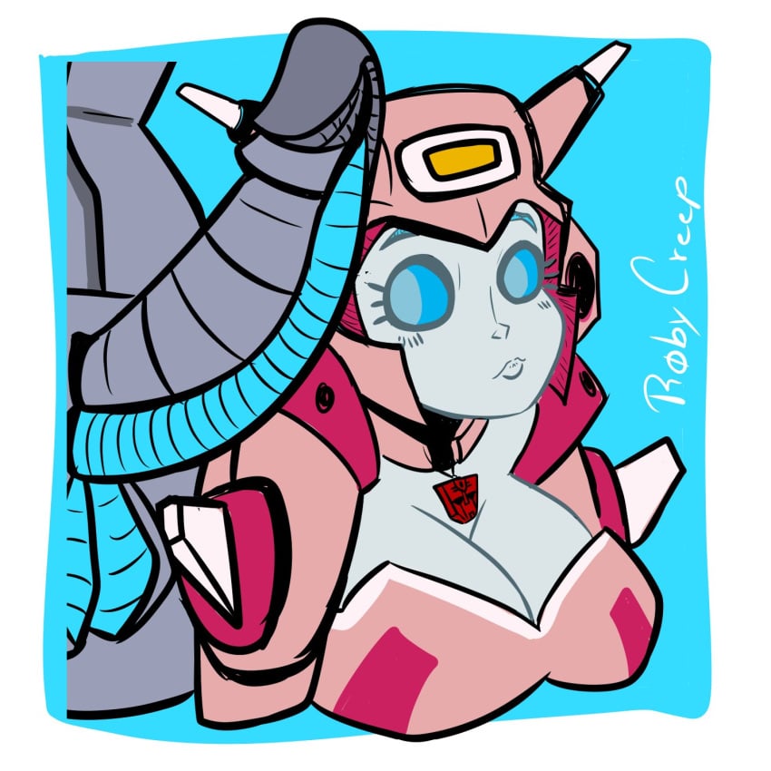 alien alien_girl autobot balls big_breasts blue_eyes bra breasts busty cybertronian elita_one female large_penis machine mechanical partially_clothed penis robot robot_girl transformers white_body white_skin