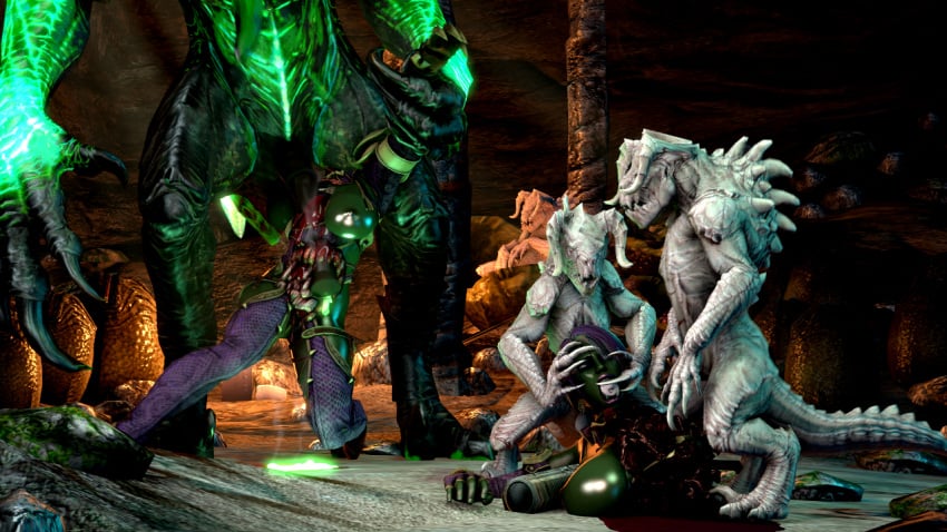 16:9 3d 3d_(artwork) albino alternate_species bethesda_softworks big_breasts bisected blood bodily_fluids breasts claws clothed clothing cum death deathclaw digital_media_(artwork) erection fallout female female_death female_penetrated feral genital_fluids genitals glowing glowing_body glowing_cum glowing_skin gore green_body green_skin group group_sex guro gurochanop gutfuck hair horn humanoid internal_organs interspecies isabella_valentine male male/female male_penetrating male_penetrating_female mammal necrophilia nipples nude open_mouth orc orc_humanoid penetration penis purple_hair reverse_blowjob scalie sex skull_fucking soul_calibur teeth unusual_cum video_games white_body widescreen wound_penetration