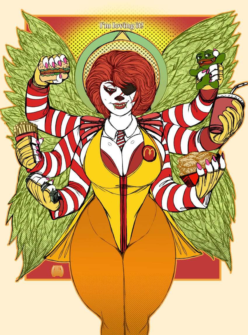 cleavage clown clown_girl eichh-emmm holimount huge_breasts mcdonald's pepe_the_frog ronald_mcdonald rule_63