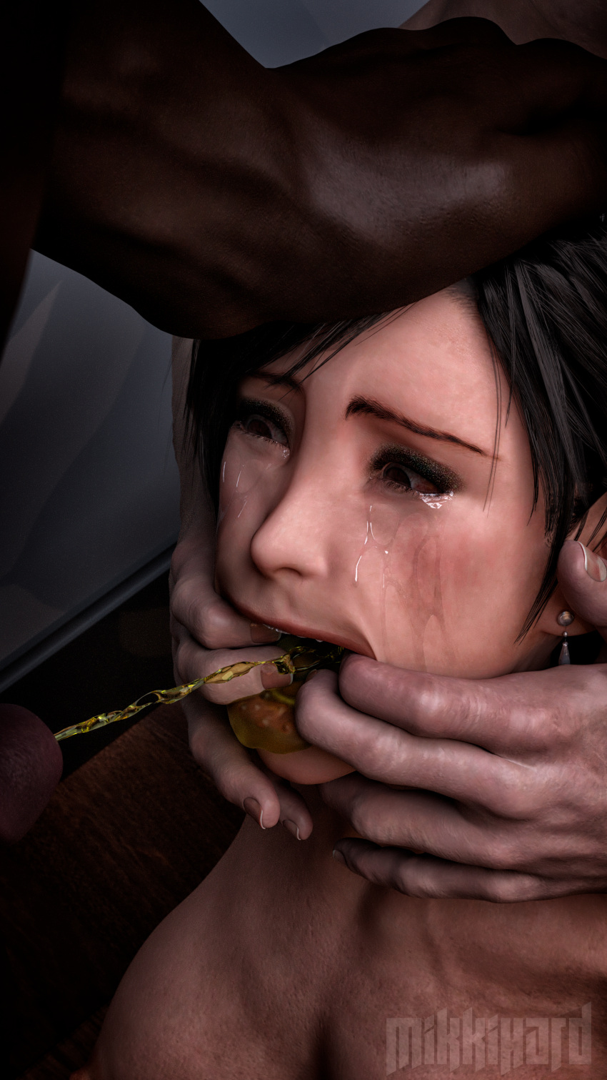 1boy 1girls 3d 3d_(artwork) abuse bad_end bandit black_hair broken broken_rape_victim brutal crying crying_with_eyes_open dark-skinned_male dark_skin daz3d daz_3d daz_studio dazstudio defeat defeated dominated domination earring exhausted eye_contact female final_fantasy final_fantasy_vii final_fantasy_vii_advent_children final_fantasy_vii_remake forced humiliation imminent_rape imminent_sex interracial male mask mikkihard night nude nude_female open_mouth pain peeing peeing_in_mouth peeing_on_another penis punishment rape rape_face raped realistic resisting restraints rough screaming sex sex_toy sex_toys sexual_barrier_device sexually_suggestive straight tears tifa_lockhart uncensored urinating urinating_male urine used violence