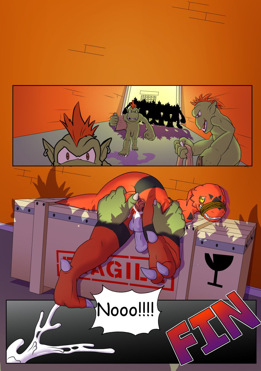 anthro backsack color comic digimon gaping_anus goblimon guilmon hector21314 male_anus male_only