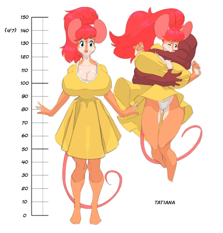 anthro breast_grab crackiepipe disembodied_hand female hand_on_breast height_chart huge_breasts mouse tatiana_(crackiepipe)